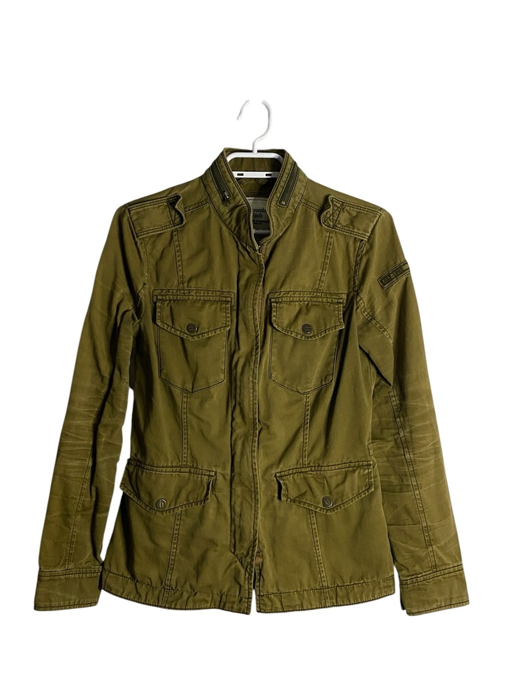 Abercrombie & Fitch Women's Olive Green Military Field Utility Jacket